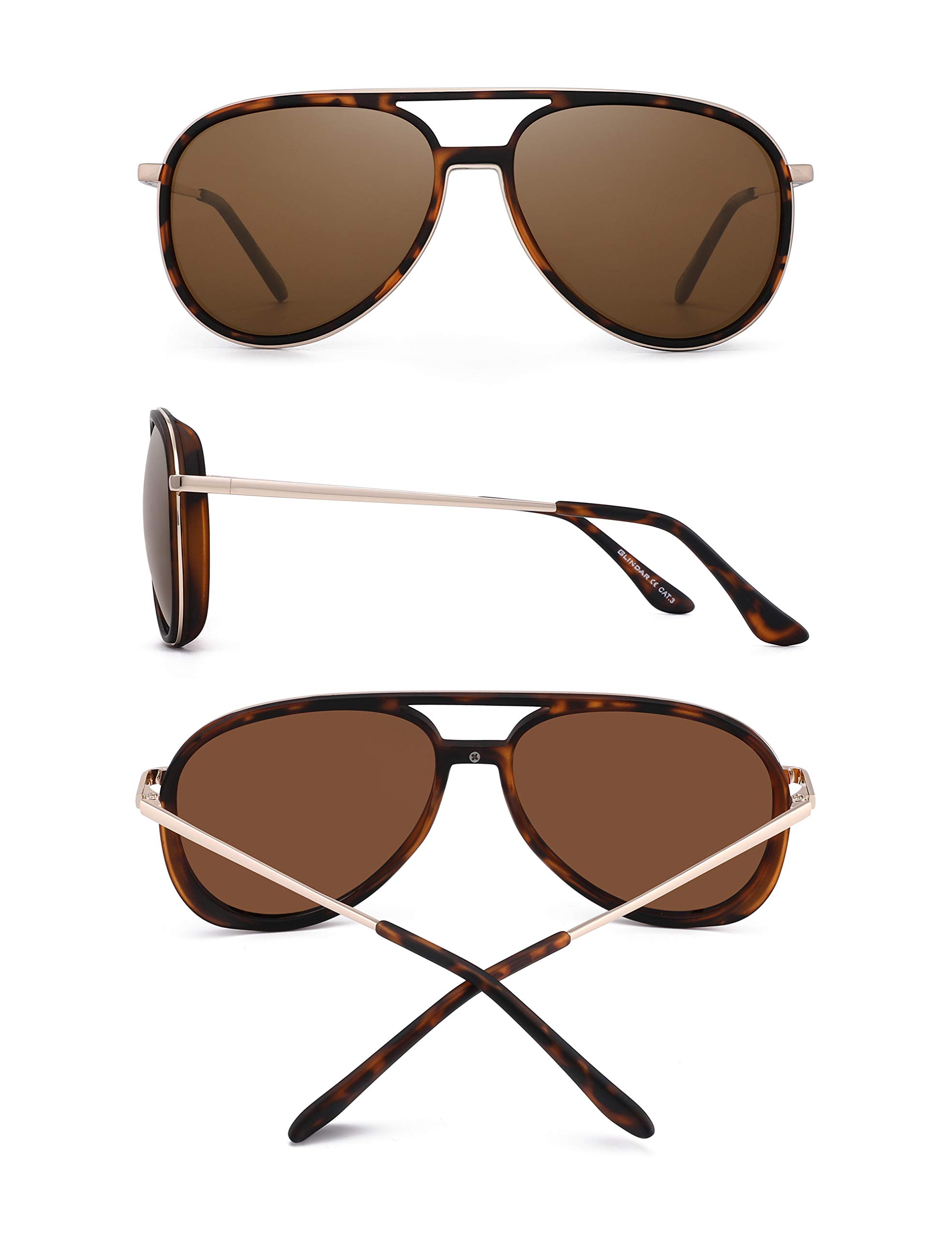 Glindar Retrò occhiali da sole polarizzati leggeri unisex