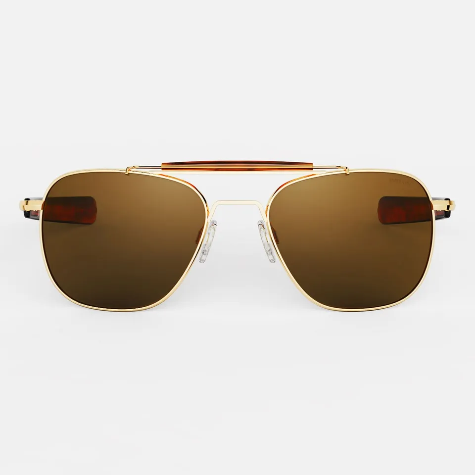 Randolph Aviator II 23k Gold American Tan occhiali sole polarizzati