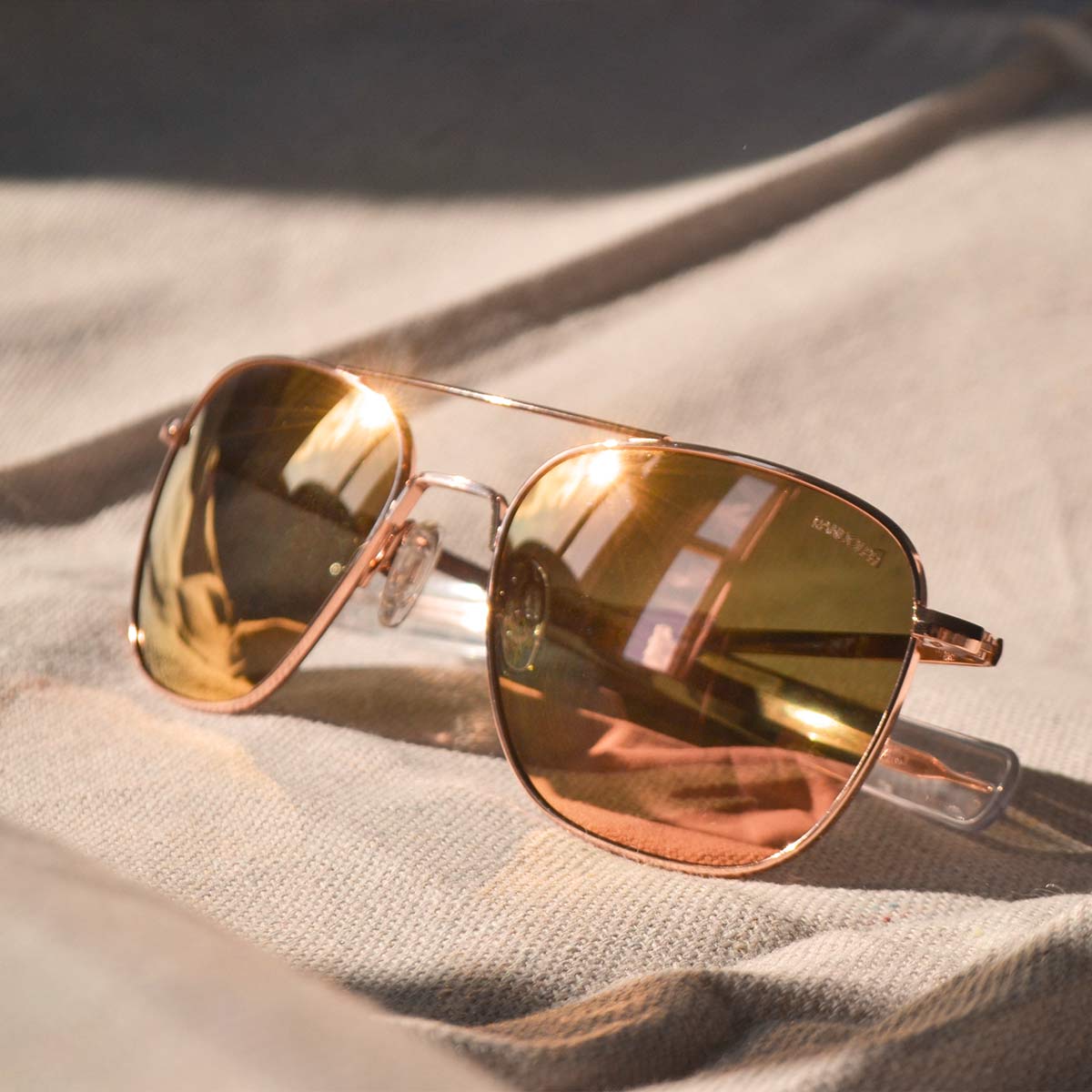 Randolph Aviator occhiali da sole graduati oro rosa 55 mm