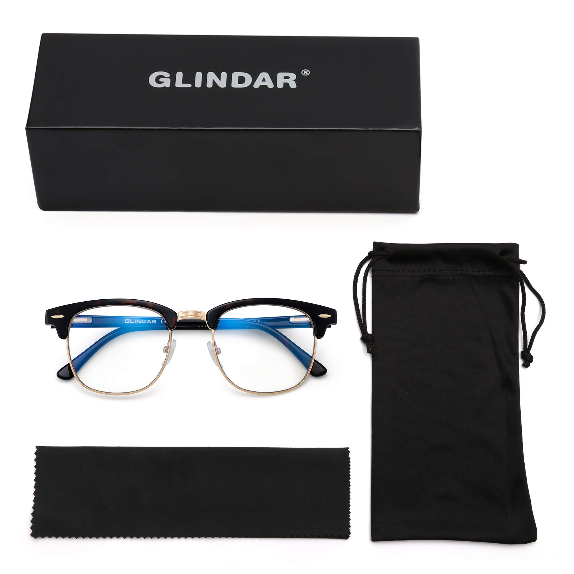 Glindar Retro Classico Browline occhiali luce blu computer