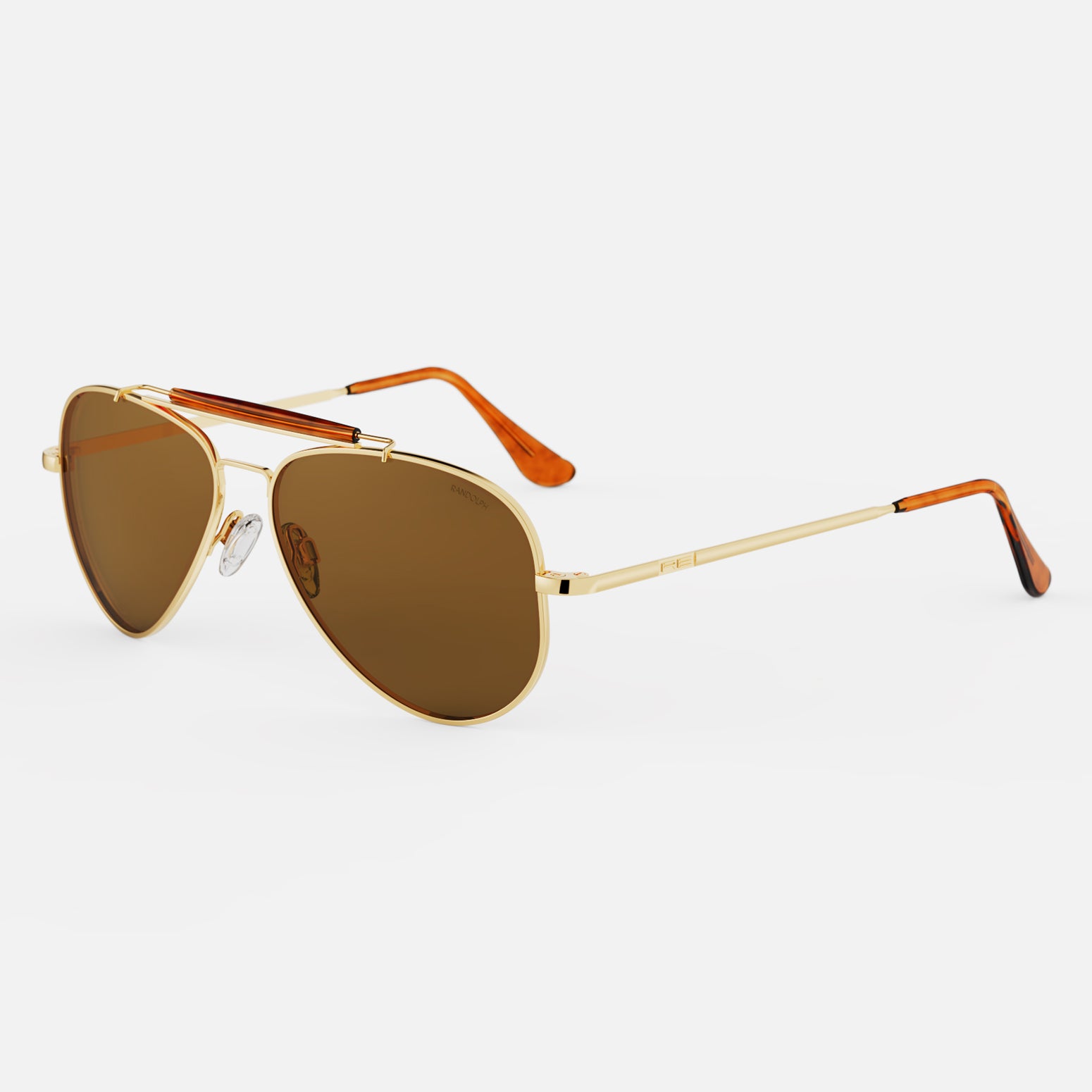 Randolph Sportsman 23k Gold American Tan occhiali aviatore polarizzati