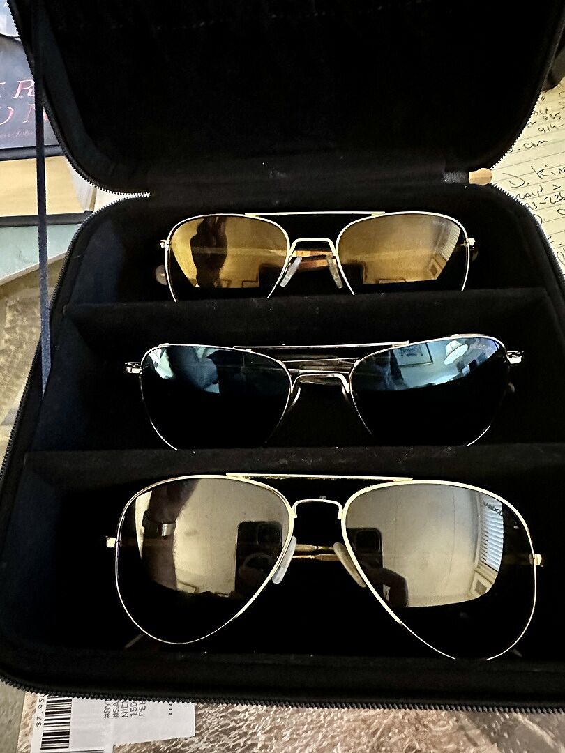 Randolph Aviator 23K White Gold occhiali da sole Cobalt polarizzati