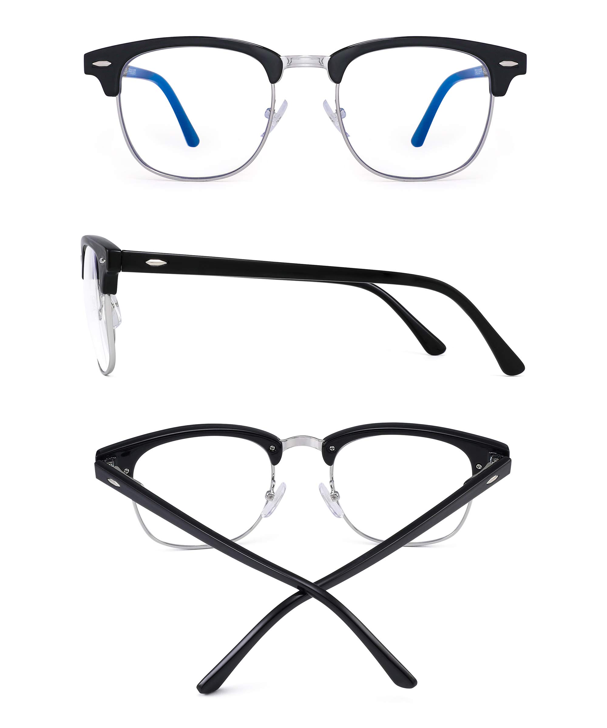 Glindar Retro Classico Browline occhiali luce blu computer