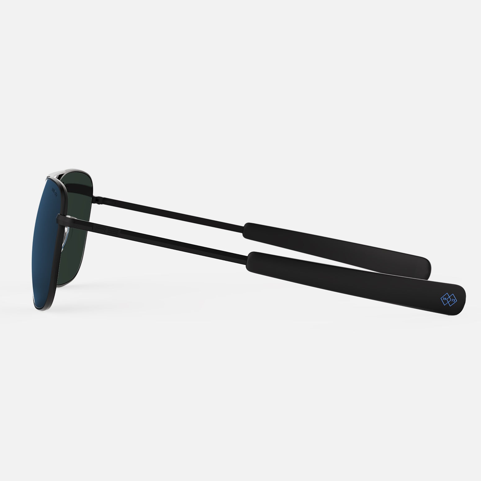Randolph Aviator Matte Black occhiali da sole cobalto