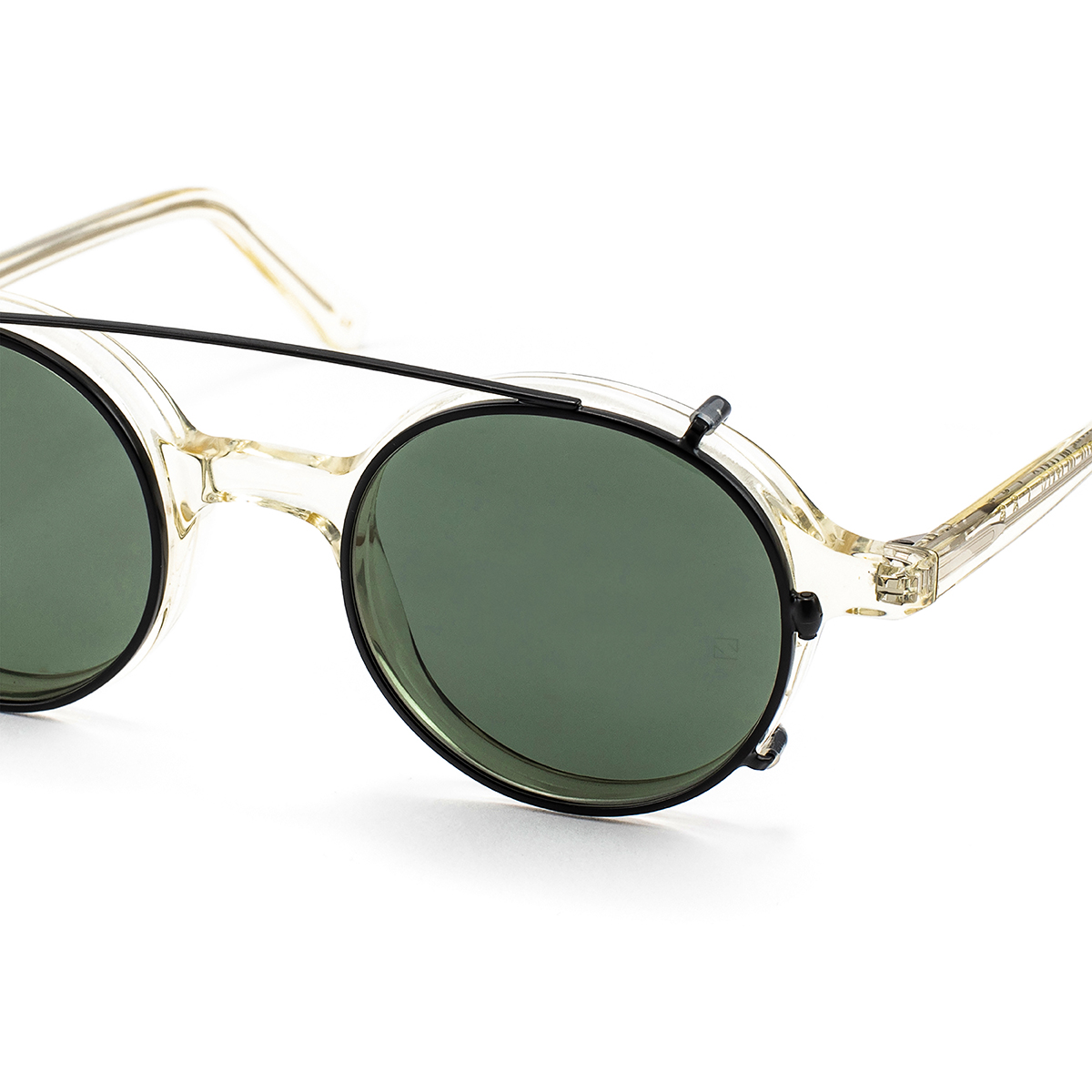 L.G.R Clip On per Reunion clip on nero opaco lente verde