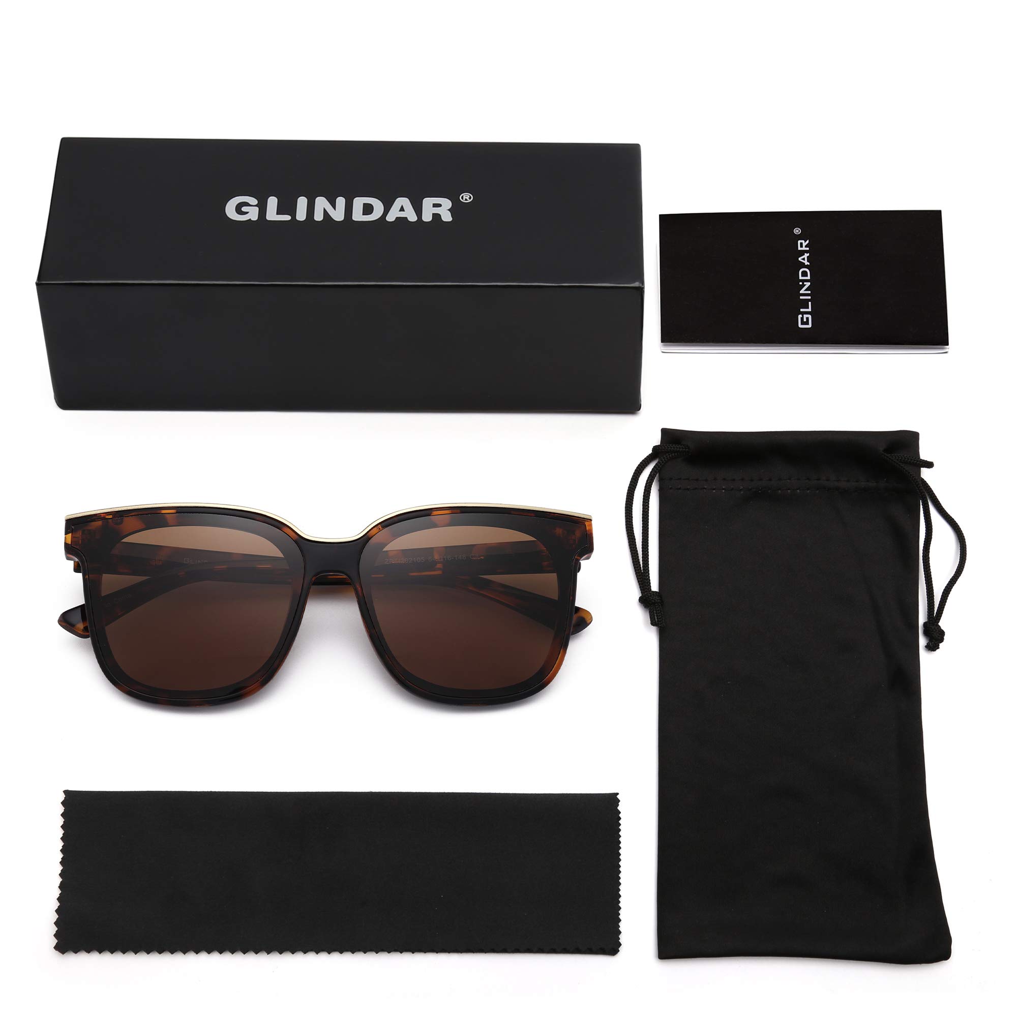 Glindar Quadrati occhiali da sole specchiati oversize UV400 unisex