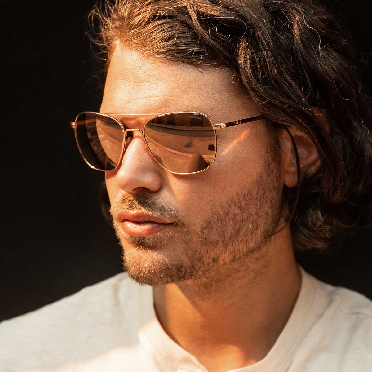 Randolph Aviator occhiali da sole graduati oro rosa 55 mm