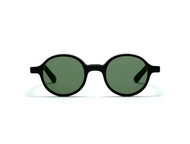 L.G.R Reunion occhiali da sole nero opaco lente verde