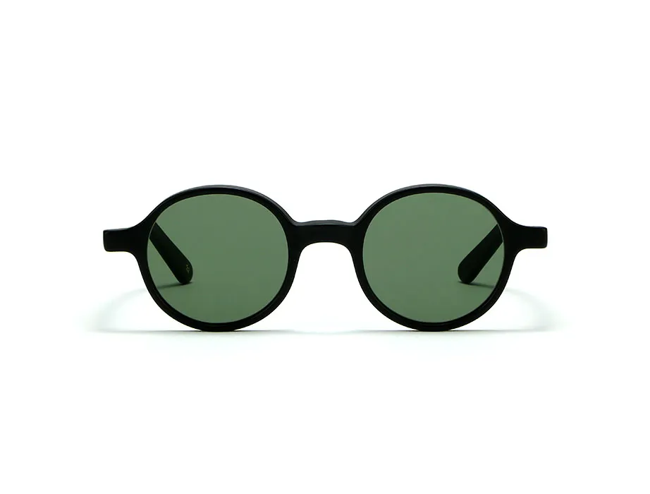 L.G.R Reunion occhiali da sole nero opaco lente verde