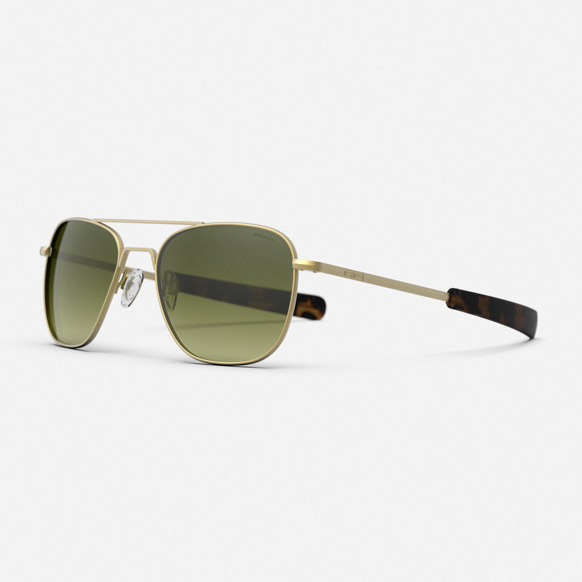 Randolph Aviator 23k Satin Gold Evergreen occhiali da sole verdi