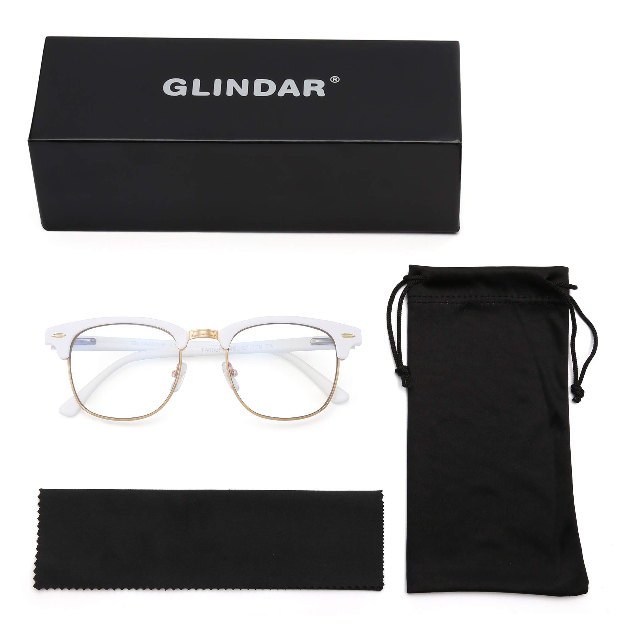 Glindar Retro Classico Browline occhiali luce blu computer