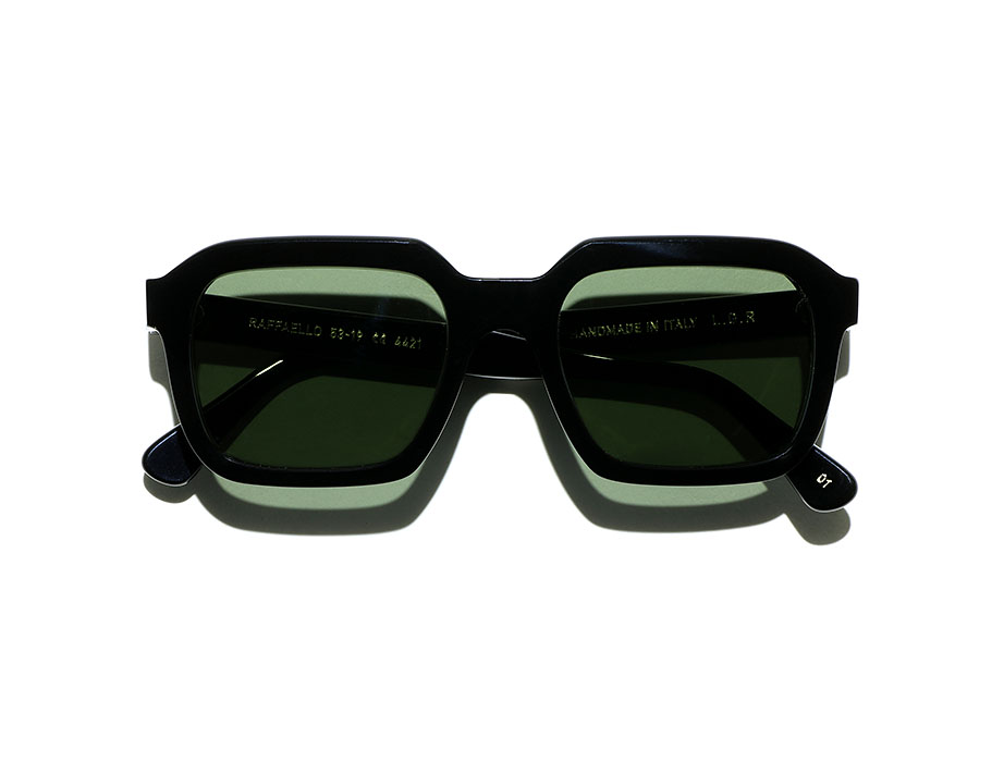 L.G.R Raffaello occhiali da sole nero lente verde base 2
