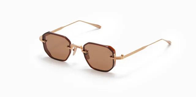 Akoni Etere Juno-Two occhiali da sole Dark Crystal Brown titanio