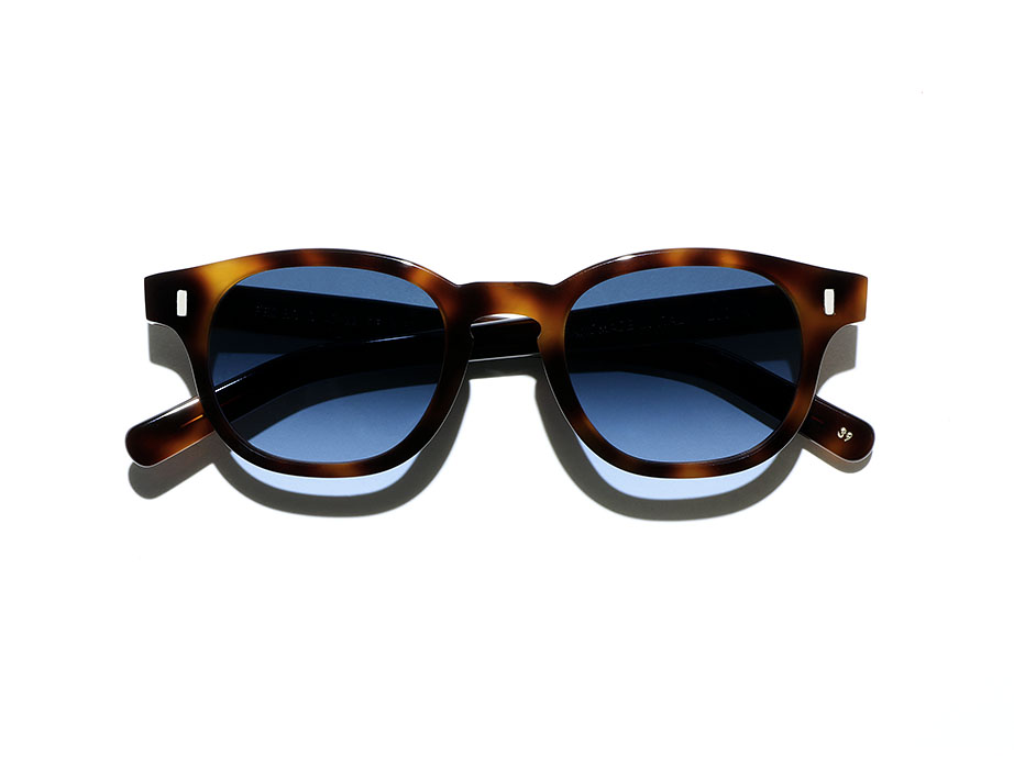 L.G.R Fez Bold occhiali da sole havana 39 blu HD