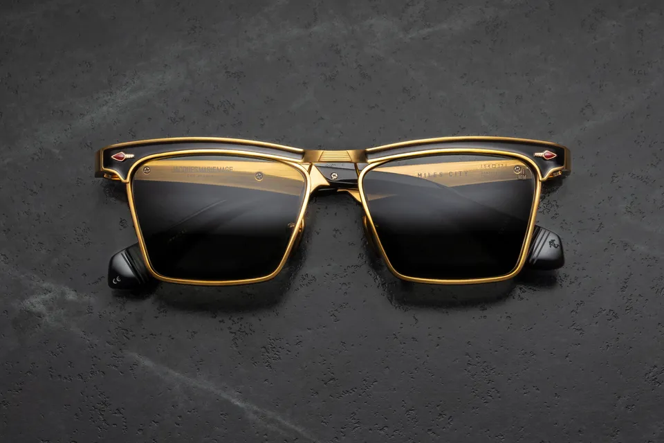 Jacques Marie Mage Miles-City occhiali da sole Gold grigio
