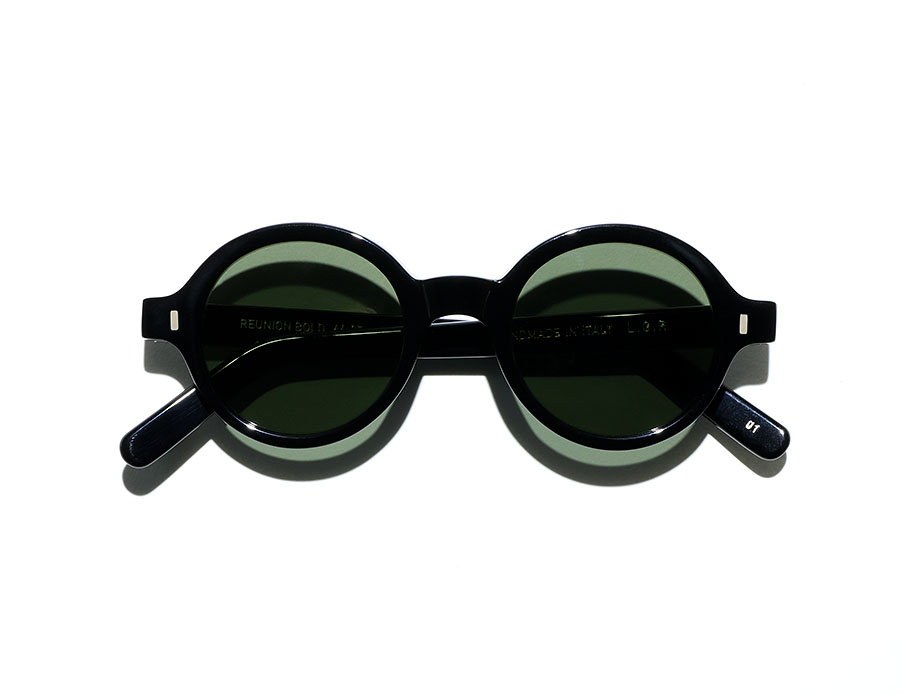 L.G.R Reunion Bold occhiali da sole nero lente verde