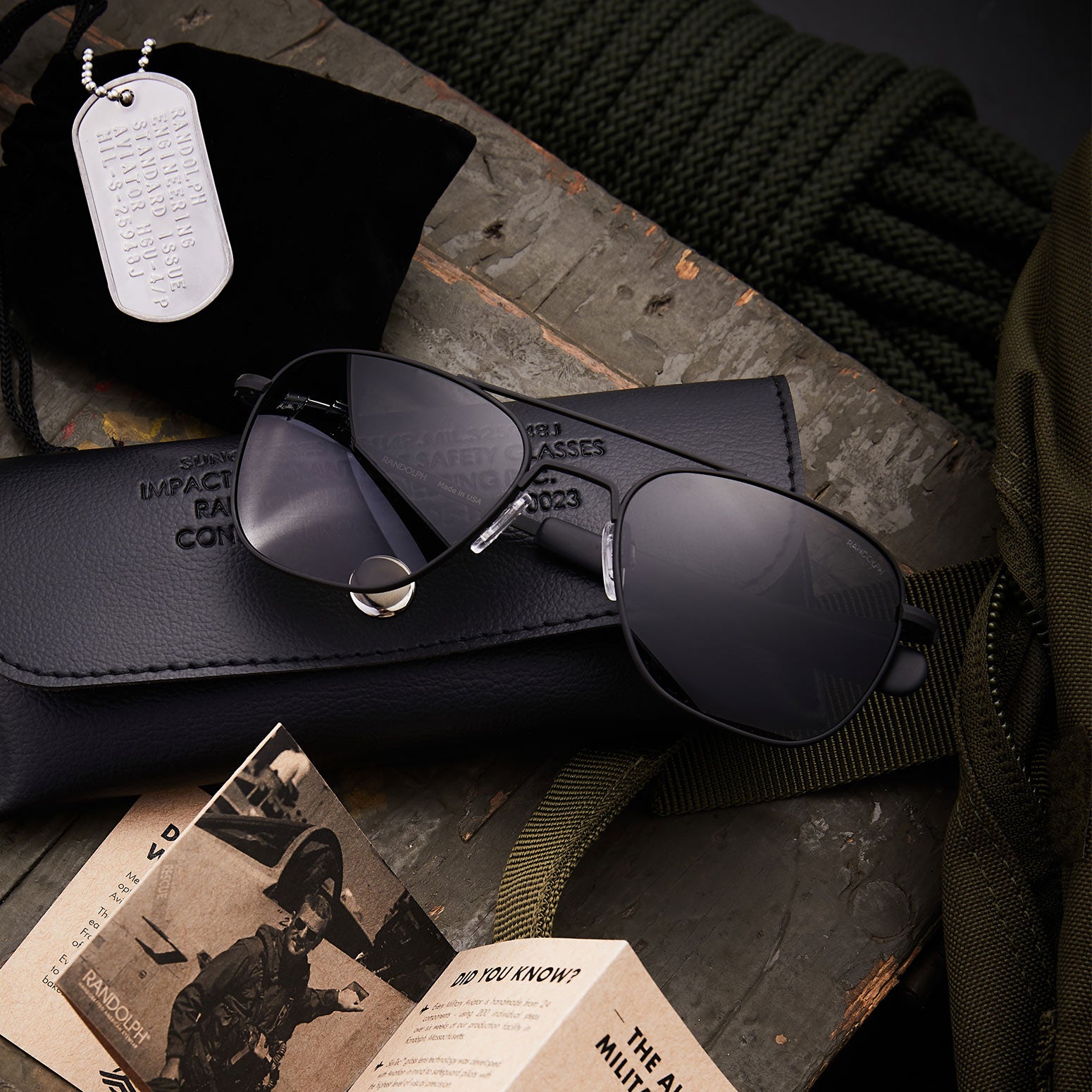 Randolph Aviator Military Special Edition occhiali sole nero opaco