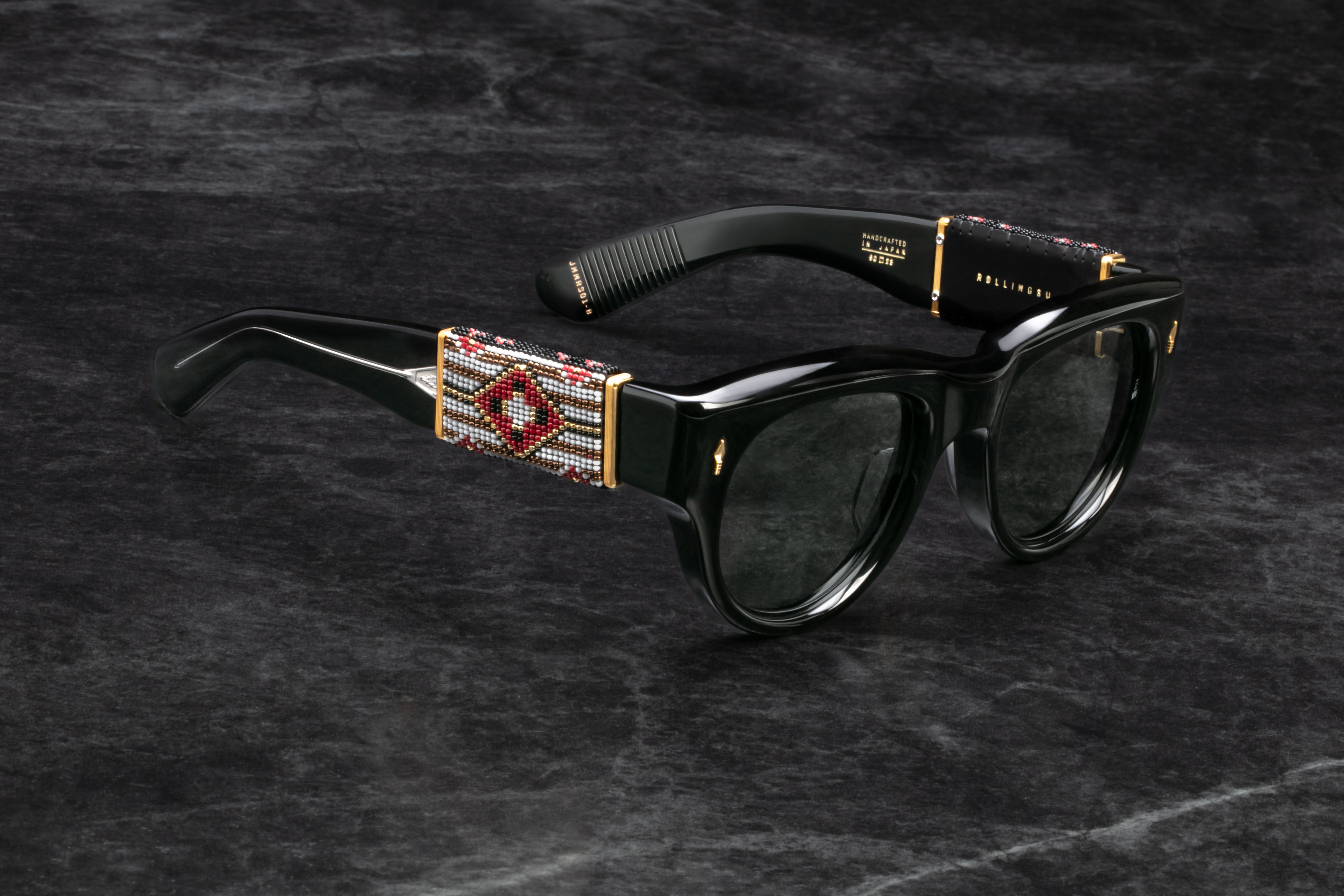 Jacques Marie Mage Beaded Rollingsun 1:1 #10 occhiali sole ematite