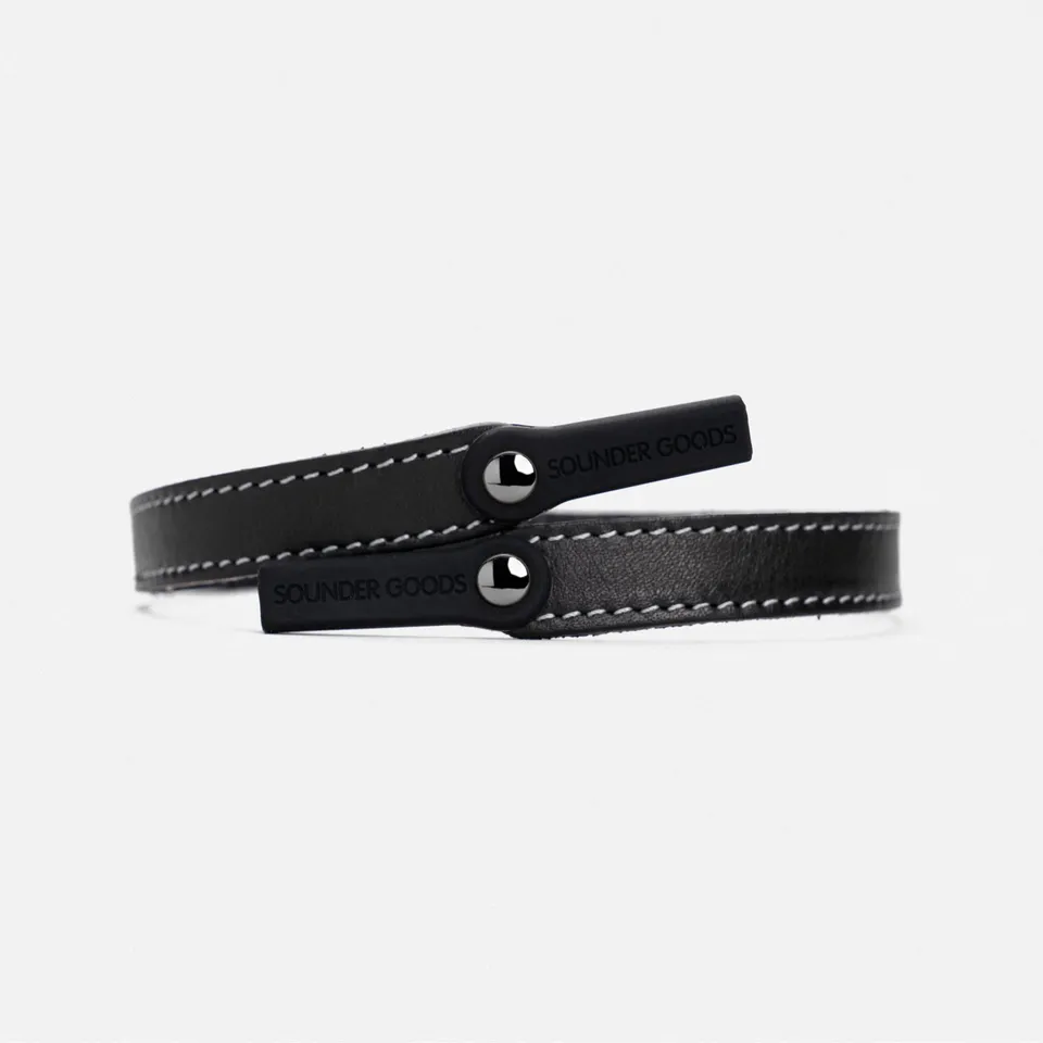 Randolph Sounder Goods Cordino Occhiali Pelle Nero Gunmetal