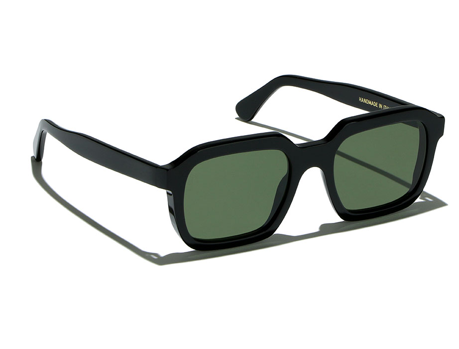 L.G.R Raffaello occhiali da sole nero lente verde base 2