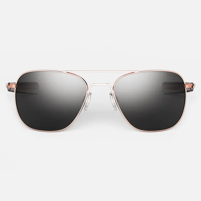Randolph Aviator 22k Rose Gold American Gray occhiali da sole 55mm