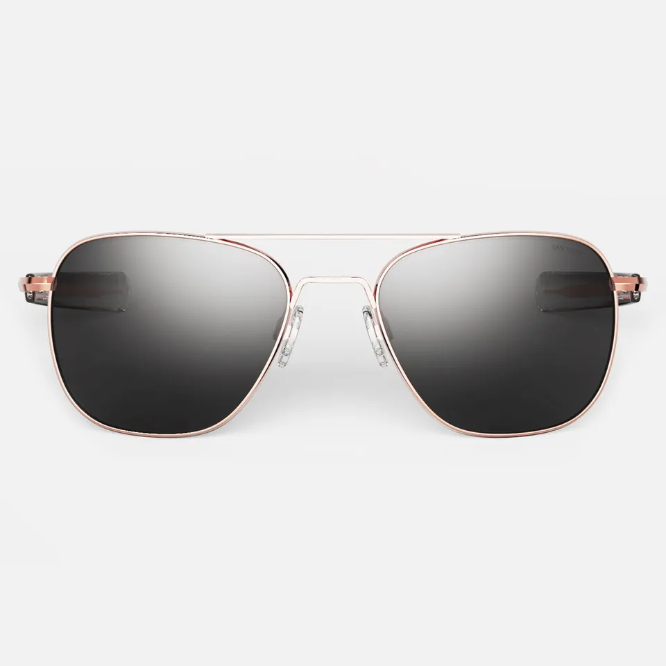 Randolph Aviator 22k Rose Gold American Gray occhiali da sole 55mm