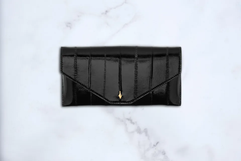 Jacques Marie Mage Circa Envelope Case custodia Eel nera