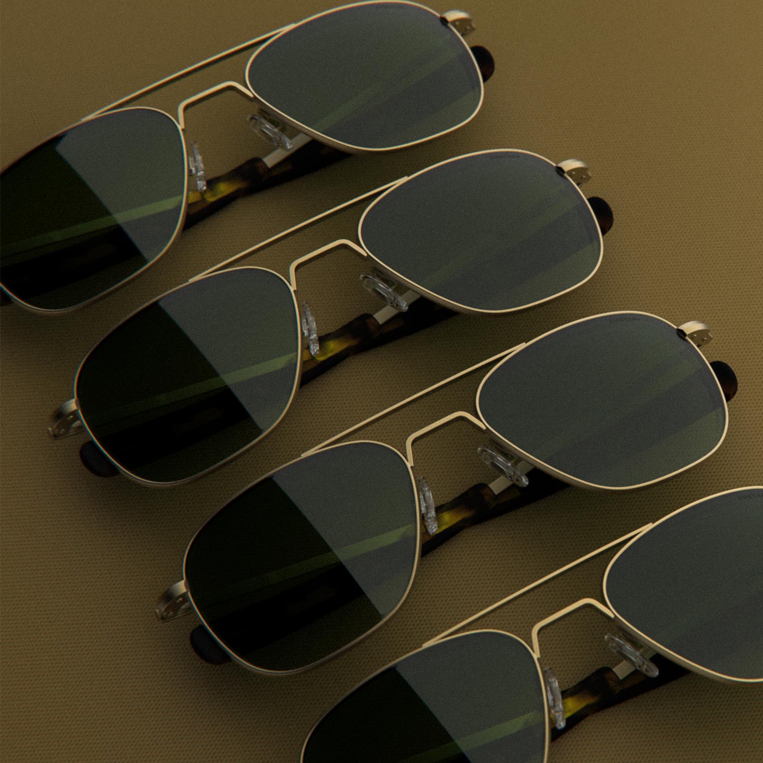 Randolph Aviator 23k oro occhiali da sole polarizzati verdi 55