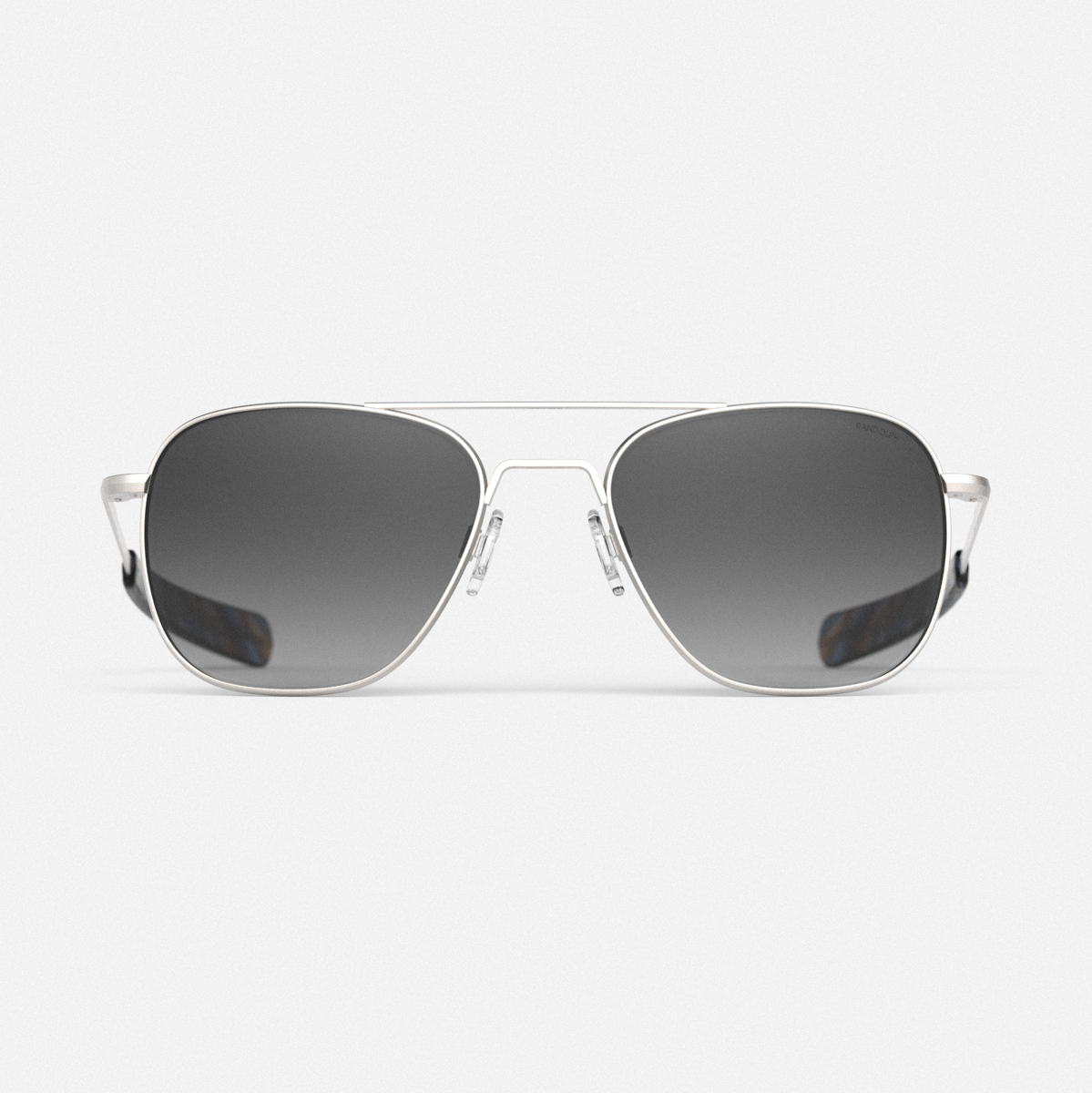 Randolph Aviator Satin Silver occhiali da sole Coastal Gray