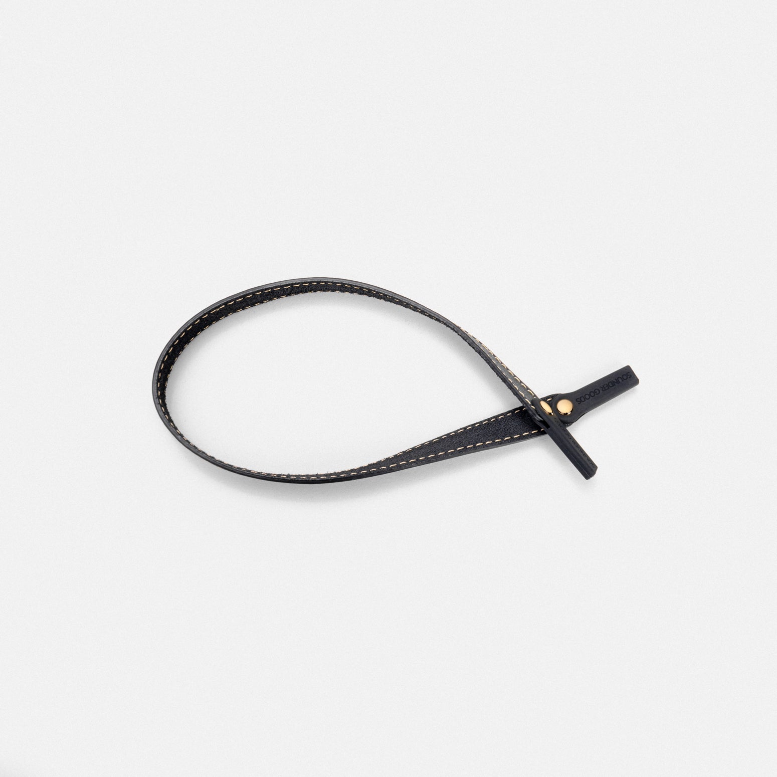 Randolph Sounder Goods cordino occhiali pelle nero oro 23kt