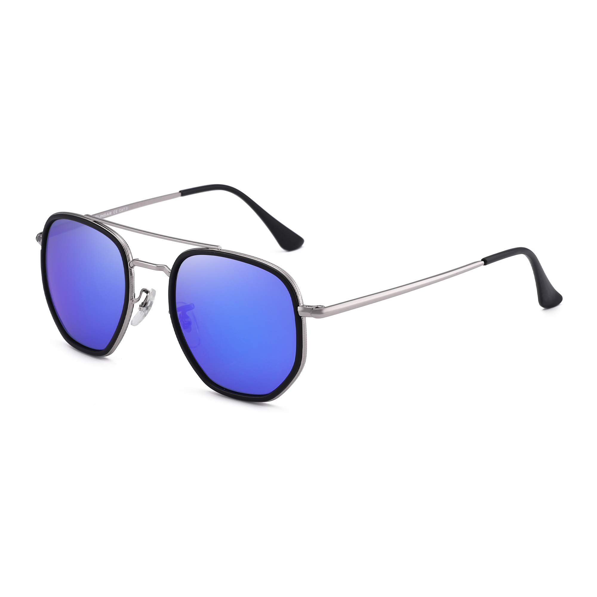 Glindar occhiali da sole vintage doppio ponte unisex