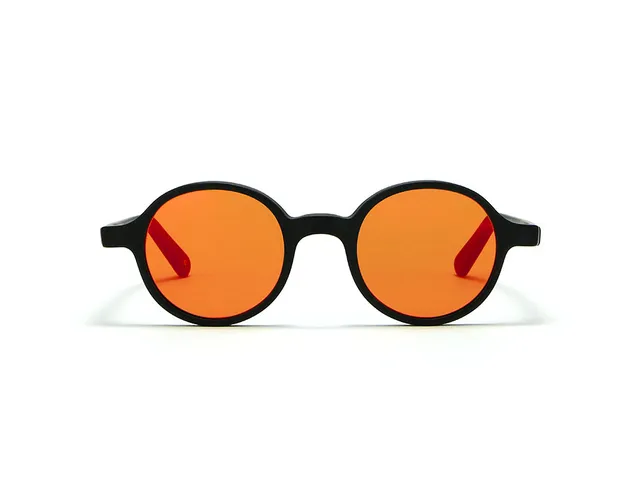L.G.R Reunion occhiali da sole nero opaco specchio rosso