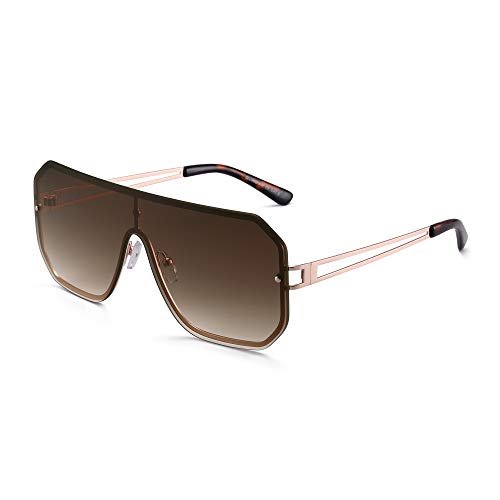 Glindar Flat Top Occhiali da Sole Senza Montatura Marroni Sfumati