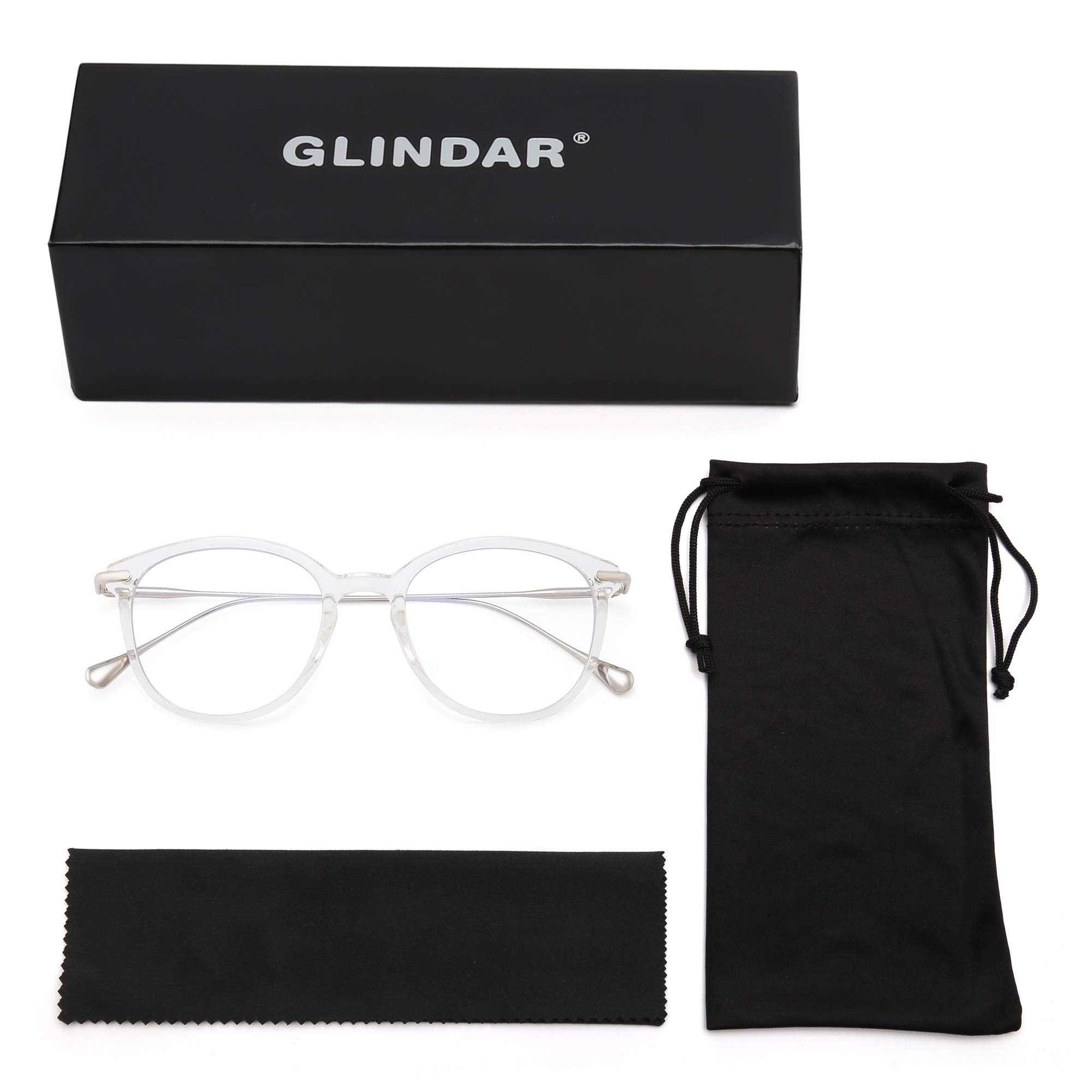 Glindar Retro Rotondi occhiali filtro luce blu neri