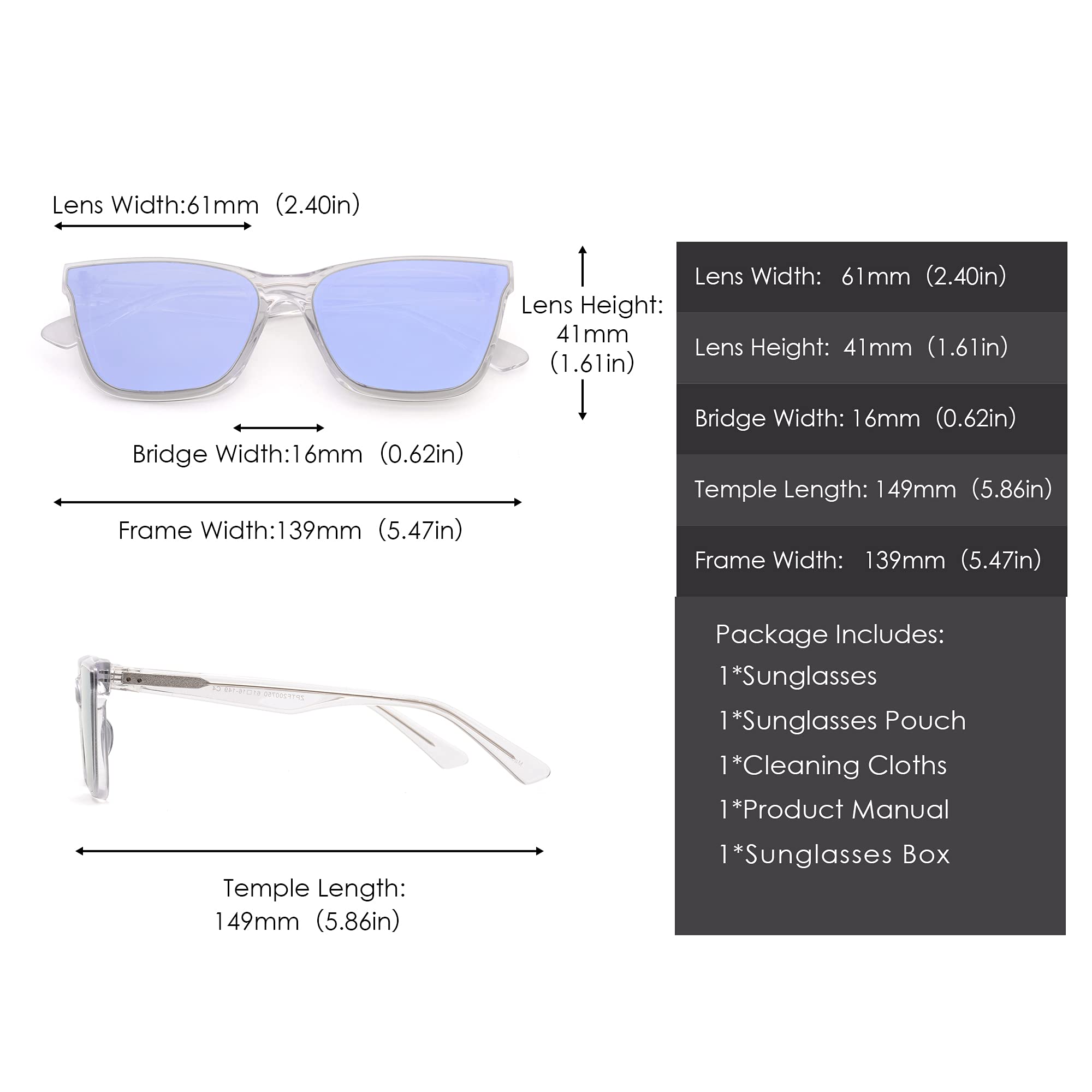 Glindar Quadrati Vintage occhiali sole donna acetato