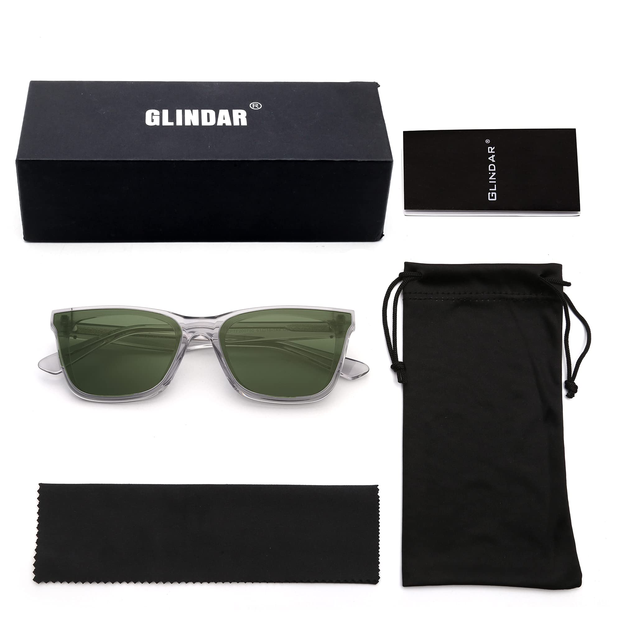 Glindar Quadrati Vintage occhiali da sole acetato donna