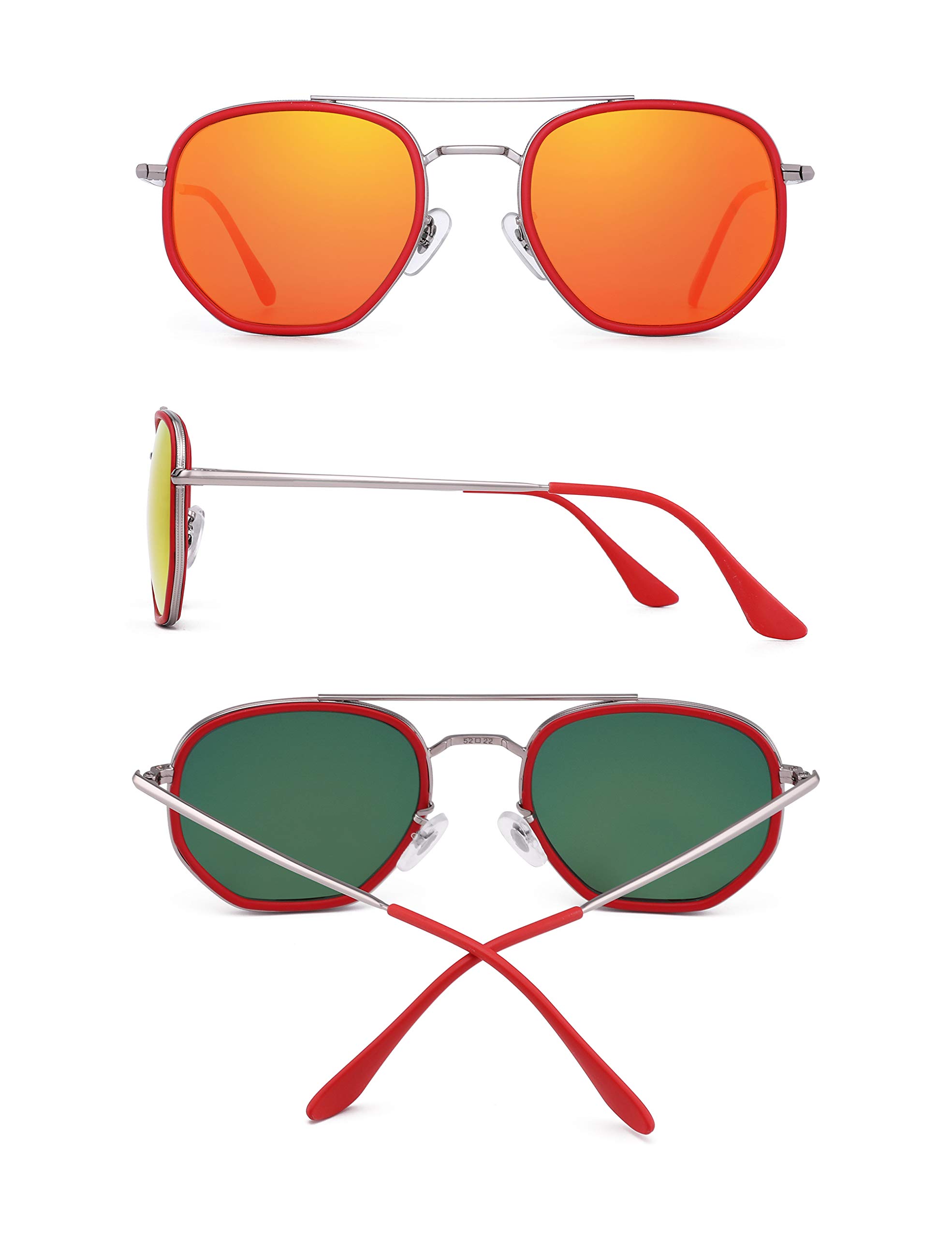 Glindar occhiali da sole piccoli doppio ponte unisex