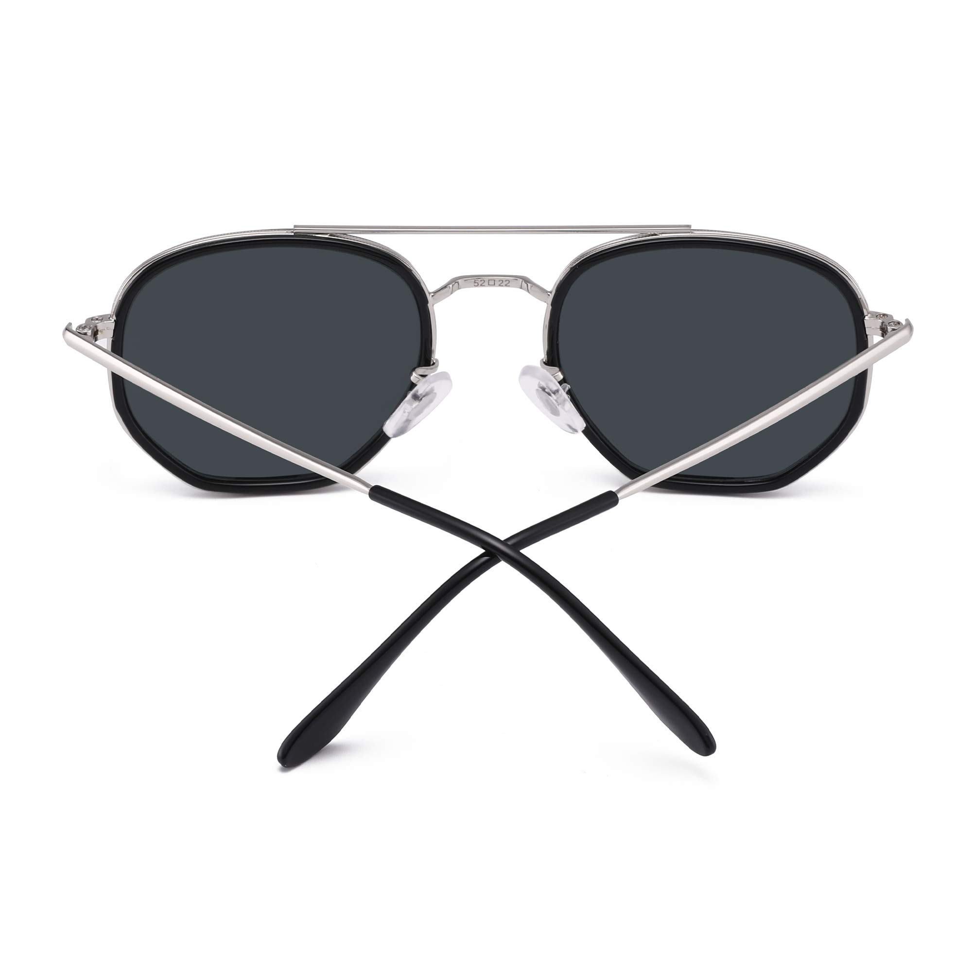 Glindar occhiali da sole retro piccoli ponte doppio unisex