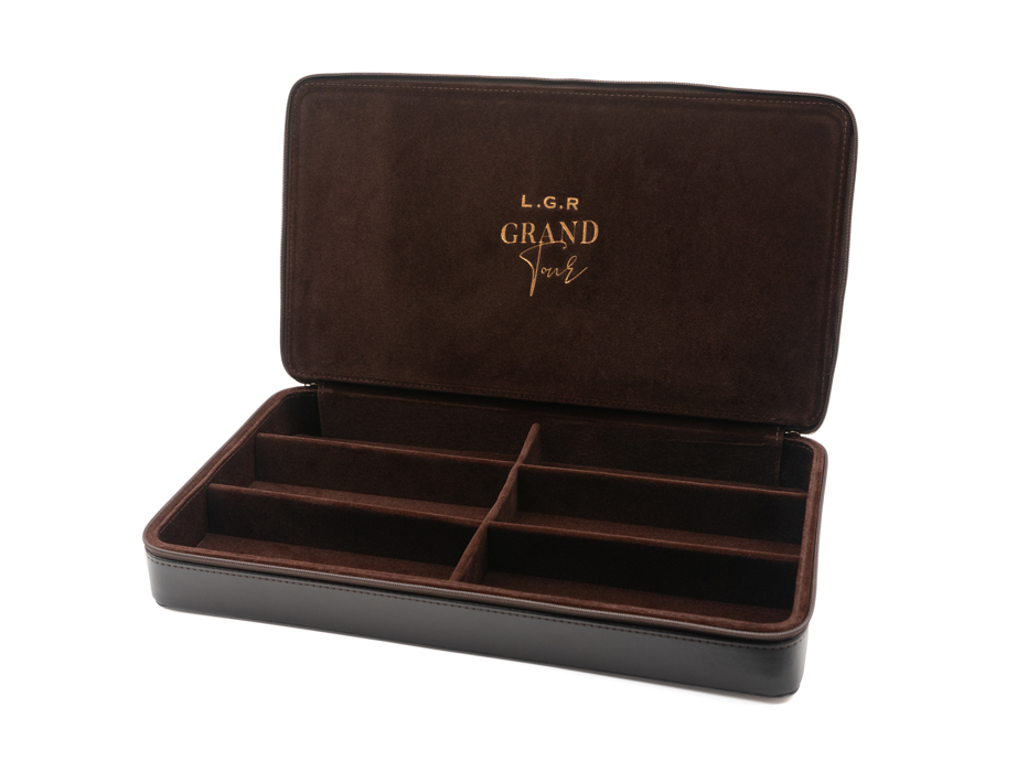 L.G.R Grand Tour custodia occhiali pelle marrone 6 posti
