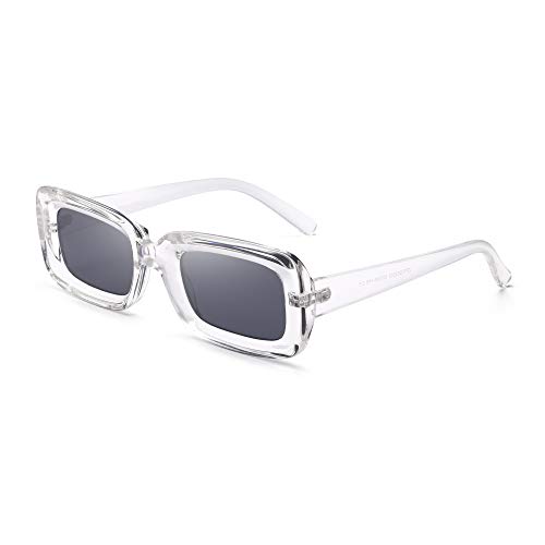Glindar Rettangolari occhiali da sole donna UV400 neri