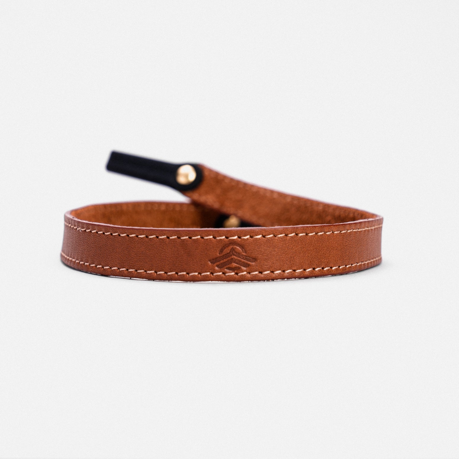 Randolph Sounder Goods Cognac cordino occhiali pelle oro 23K