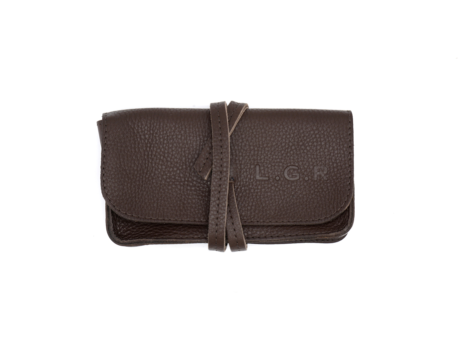 L.G.R Explorer custodia occhiali pelle marrone