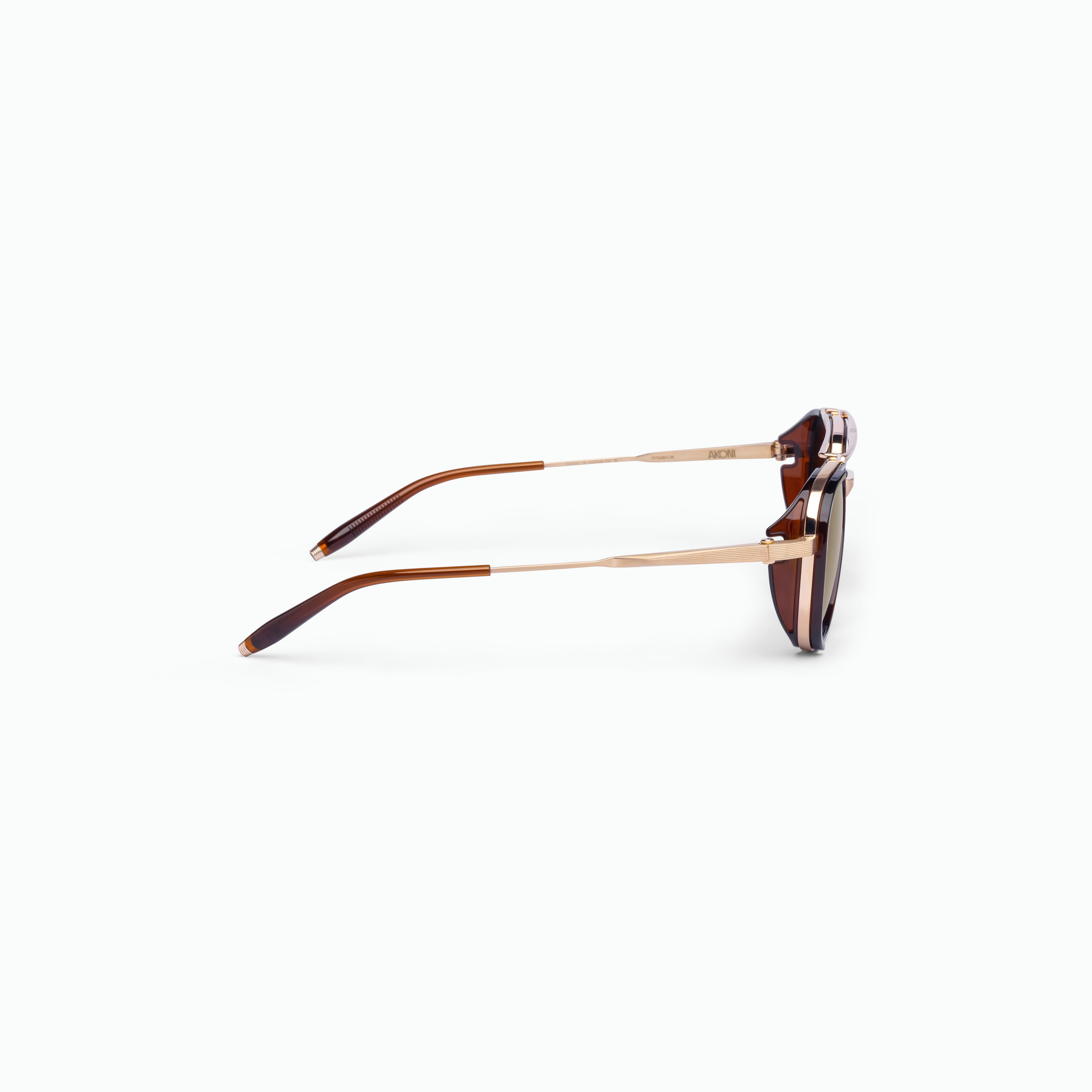 Akoni Spitzer occhiali da sole Brushed Gold triplo ponte