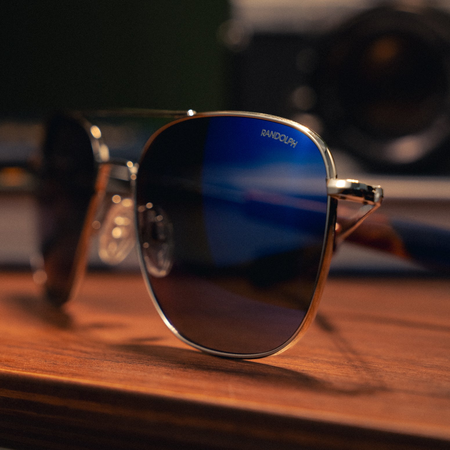 Randolph Aviator Gunmetal Atlantic Blue occhiali sole graduati 55mm