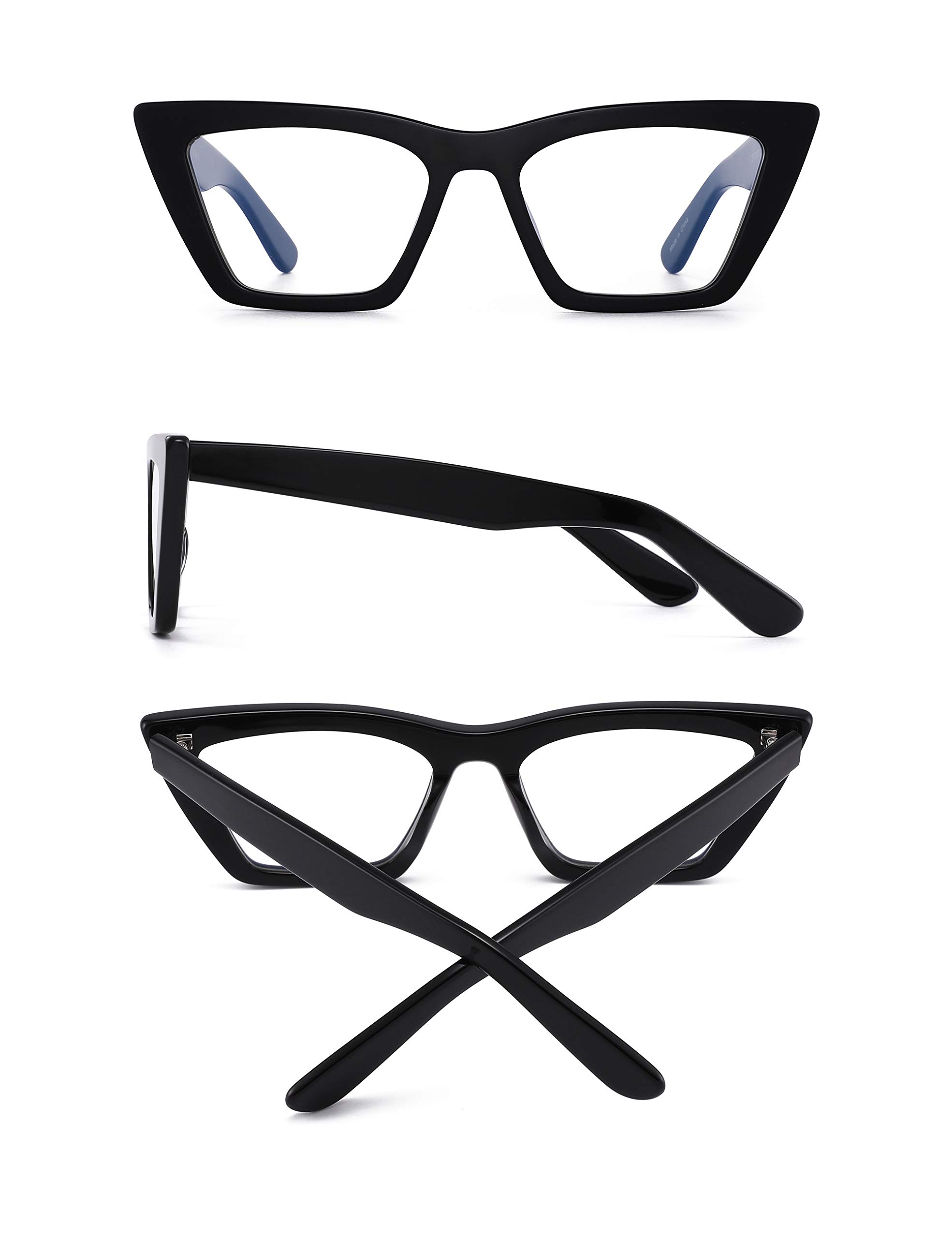 Glindar occhiali luce blu cat eye neri in acetato