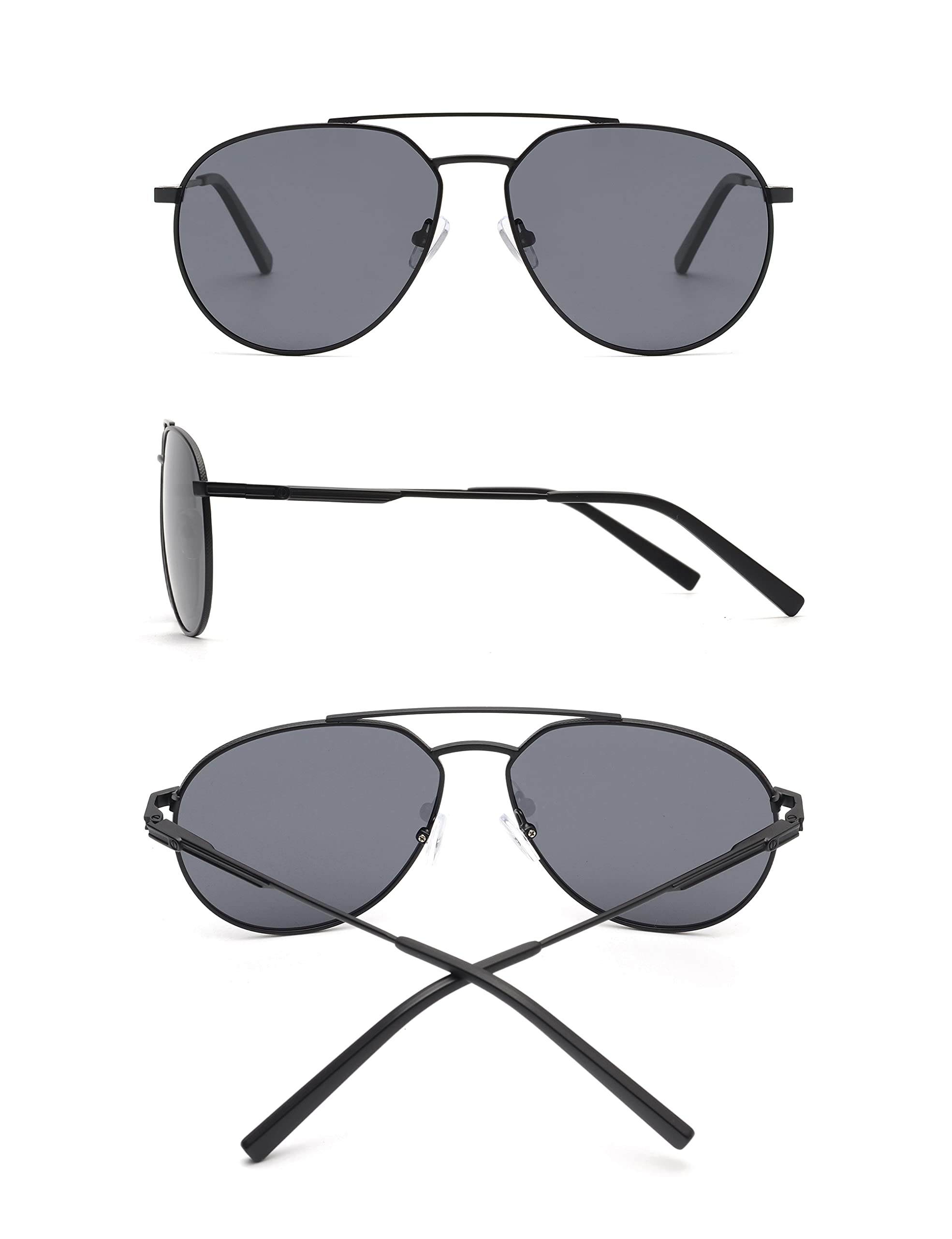 Glindar Pilot Classici occhiali da sole polarizzati metallo