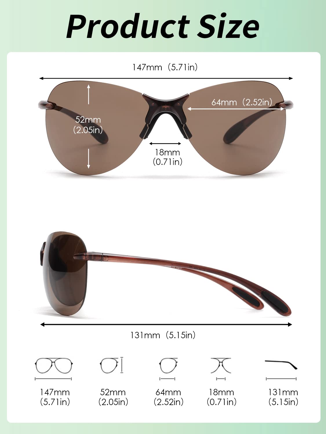 Glindar TR90 Pilot occhiali da sole sportivi uomo donna