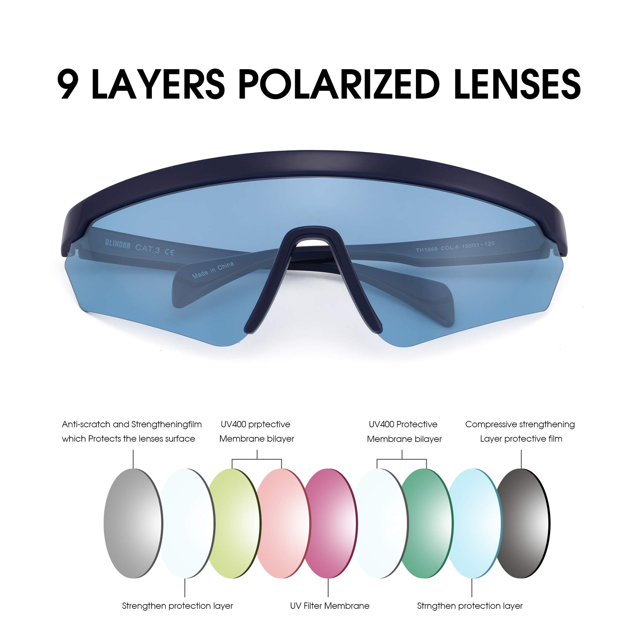 Glindar Sport occhiali da sole polarizzati uomo UV400