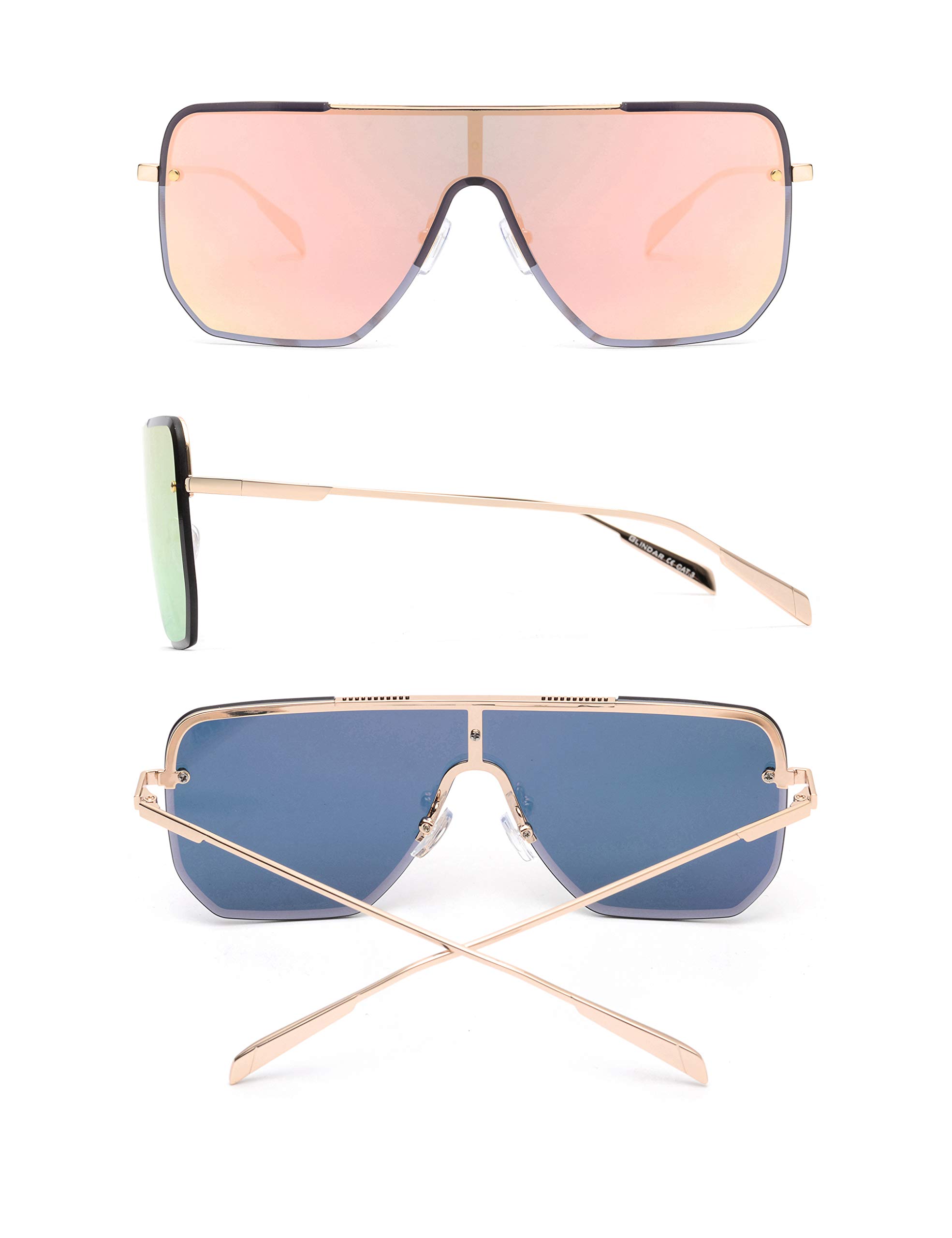 Glindar Scudo occhiali da sole oversize flat top unisex sport