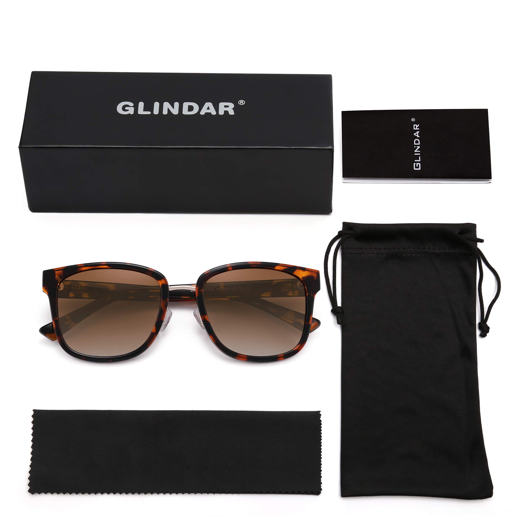 Glindar occhiali da sole lenti quadrate donna UV vintage